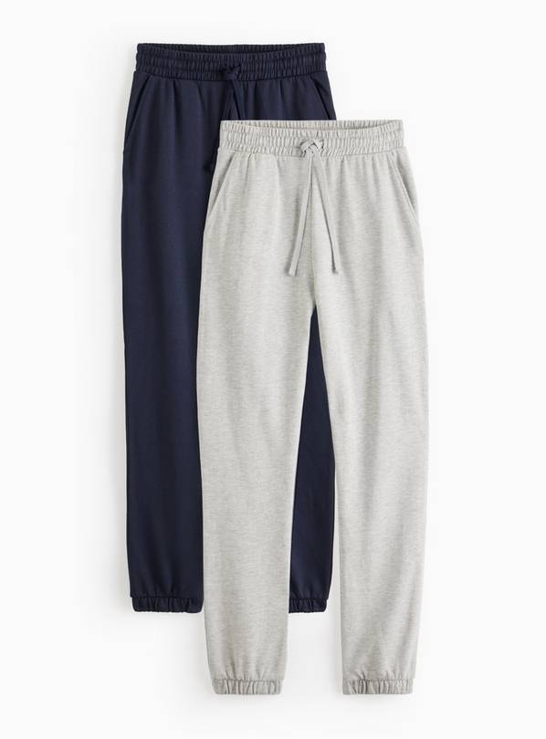 Grey & Navy Cuffed Joggers 2 Pack M